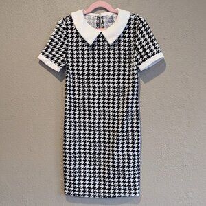 SHEIN Girls Black & White Houndstooth Dress – Size 10Y (Fits 7/8) 🖤🤍